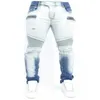 Jeans pour hommes hommes élastiques élastiques extensible hip hop patchwork pantalon déchiré pantalon vintage vêtements denim décontractés 220929