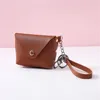 Fashion Ladies PU Leather Mini Coin Purses Card Key Holder Wallet Solid Color Clutch Bag Kids Purses Small Handbag Bag DE803