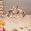 Présentoir à gâteaux en acrylique, outils de cuisson, porte-sucette transparent à 30 trous, bonbons ronds à 3 niveaux pour mariages, fêtes d'anniversaire
