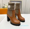 2022 Boot Wintry Calfskin Stretch Fleece Warm Comfortable Easy On Off Rubber Patch Contrast Stitching