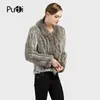 Feminino furt pudi ct7008 genuíno malha feminina coelho de coelho casaco de peles casaco de casaco de peles fora parka russia winter casacats 220929