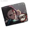 Portefeuilles Hot Demon Slayer Kimetsu No Yaiba Tanjiro Kamado Wallet Short Purse With Coin Pocket L220929