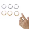Cluster Rings Fidget Beads Ring Spinner Single Coil Spiral Rotate Freely Anti Stress Anxiety Toy For Girl Women