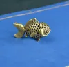 Decorative Figurines Chinese Handmade Brass Goldfish Hollowed-out Pendant Metal Crafts