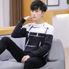 Suéteres de los hombres Suéter de la llegada de la marca Hombres O-cuello Moda coreana Casual Impreso Lana Tejer Homme Drop Male Tops Slim Fit 220928
