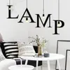 Lampade a sospensione Moderne E27 Luci Lampada a soppalco Fai da te 26 Letter Hanging Restaurant Kitchen Light Coffee Bar Apparecchio per illuminazione domestica Decorazione