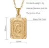 Lettre Initiale Pendentif Charme pour Hommes Femmes 18k Plaqué Or Acier Inoxydable Lettres Majuscules Pendentif Collier