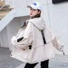 Women s Jacket Hooded Windbreakers Spring Autumn Fashion Print Age reducing Coat Student Frock Casual Loose BF Style Jacket Coats 220929