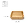 Bowls Japanese-style Wooden Tableware Fruit Dessert Bowl Solid Wood Salad Square Plates For