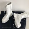 Сапоги Mid Calf Женщины Осень Зимняя мода Laceup Ladies Chelsea Zipper Botas Mujer Спортивная платформа.