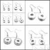 Dangle Chandelier Dangle Chandelier Earrings Jewelry Simple Sier Plated 12Mm 18Mm Snap Button For Women Snaps Buttons Drop Delivery Ot0H2