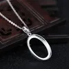 Fine Silver 925 Sterling Silver Pendant Semi Mount Pendant for 14x20mm Oval Cabochon Amber Agate Opal Jewelry Setting No Necklace22469072