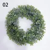 Flores decorativas 12styles Simulação Wreath Door Decoration Wedding Props Garland Celebration Home Party Teto Green Plants Artificial