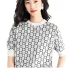 Женские свитера, дизайнерские вязаные футболки с короткими рукавами, дизайнерские топы, женская одежда, модное платье в полоску, футболка Femme ELNX