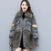 Women's Fur Spot Scene Shooting Winter Cowboy Splicing Sent To Overcome MAO Jacket Down Coat Female