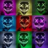 COS Horror Mask Halloween Mieszany kolor LED Mask Party Masque Masquerade Maski Neon Light Glow In The Dark Horror Świecanie twarzy 400pcs DAJ494