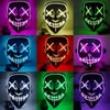 Cos Horror mask Halloween Mixed Color Led Mask Party Masque Masquerade Masks Neon Light Glow In The Dark Horror Glowing Face cover 400pcs DAJ494