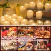 Candles Pack of 1224 Flickering Remote Control Warm WhiteYellow Electric Flameless Tealights For Valentine's Day Decoration 220928