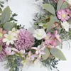 Decorative Flowers 12Styles Simulation Wreath Door Decoration Wedding Props Garland Celebration Home Party Ceiling Green Plants Artificial