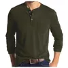 Maglioni da uomo Pullover alla moda Top da uomo T-shirt T-shirt con fondo oversize Bottoni a maniche lunghe Girocollo Pullover tinta unita Magliette da uomo 220929