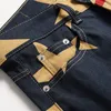 جينز للرجال علامات تجارية عالية الجودة من خمس نقاط النجوم الجينز الرجال ملابس المرونة مرونة سراويل مستقيمة مستقيمة كلاسيكية السراويل عارضة