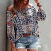 Women's Blouses Plus Size Clothing For Men Womens Top Sexy Off Shoulder Floral Long Sleeve Print Cropped Shirt Medium Set Women