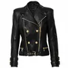 women's Leather & Faux HIGH STREET 2021 Designer Jacket Lion Buttons Double Zippers Motorcycle Biker Synthetic w4ti#