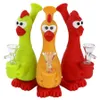 Accessoires pour fumeurs silicone tuyau d'eau de poulet hurlant style unique fumée narguilés dab rig narguilé bongs