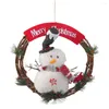 Dekoracyjne kwiaty wieńce świąteczne do drzwi frontowych Snowman Wreath Merry Decoration Ręcznie