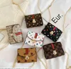 Print Handbag PU Leather Kids Fashion Designer Flower Square Girl Princess Messenger Bag Accessories Mini Purse Wallet