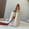 Leopar flep omuz çantaları m58575 crossbody messenger çanta kadın çanta çantası clemence cowhide gerçek deri kalitesi çıkarılabilir geniş kayış altın donanım torbası