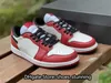 Top Quality Shoes Jumpman 1s Low OG Chicago Varsity Red Black White classic LOW-top culture casual sports basketball shoes WHITE Leather