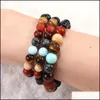 Beaded Strands Galaxy Eight Planets Beaded Bracelet Strands Men Natural Stone Universe Solar System Yoga Chakra Bracelets For Mens W Otosc