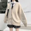 Tricots pour femmes Tees Collège de mode japonaise Lâche Cardigan à col en V Pull Femme Vêtements d'extérieur Manteau Uniforme scolaire japonais ZY6090 220929