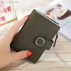 Wallets Women's bag small fresh short ladies wallet buckle pu leather solid color cute small wallet card holder clutch bag L220929