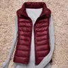 Piumino da donna Parka Piumino ultraleggero slim da donna Colletto invernale alla coreana Giacca sottile Gilet imbottito antivento senza maniche Gilet in piumino d'anatra portatile 220929