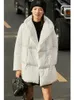 여자 다운 파카 스 amii amii 미니멀리즘 겨울 가벼운 후드가 아래로 코트 화이트 오리 다운 재킷 여자 따뜻한 패션 긴 옷 12120285 220929
