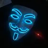 Máscaras de festa LED v para Vingedta Anonymous Guy Fawkes Party Cosplay Masquerade Dress Up Mask Fancy Adult Costume Acessório 929