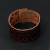 Ihålig bred spets bandage läder armband manschettknapp justerbar armband armband för män kvinnor mode smycken svart