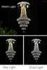 Kolye lambaları Ganeed Mordern Avizeleri K9 Crystal Raindrop Chandelier Paslanmaz Çelik Floş Montaj LED Tavan Işık Fikstürü Lightin