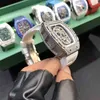 Originele ZF Factory Rm Milles luxe horloges Mechanische Rm5201 schedel volledig uitgehold met diamanten bezaaid