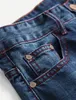 Jeans à longue longueur pour hommes / motifs rayés / peuplets applicables