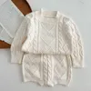 Kleidung Sets 2022 Herbst Baby Langarm Pullover Set Infant Stricken Tops Shorts 2 stücke Anzug Winter Kinder Warme Kleidung mädchen Outfits