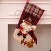 Decorazioni natalizie 1 pz Calza classica calze grandi Babbo Natale pupazzo di neve renna Natale per feste in famiglia