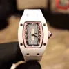 Milles Ceramic Women's Richa Watch RM07-01 Automatisk mekanisk designer Case White Tape Business Leisure