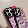 Capas de celular ins Cute saucerman lisa frank Adesivos Rainbow label Mirror Phone Case para iPhone 14 11 12 13 Pro Max 7 8 Plus X XS Max XR Cover T220929