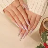 New Christmas Nails Full Cover Press On False Nail Wholesale Wearable French Ballerina Artificial Manicure