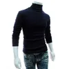 Suéteres para hombre Manga larga Cuello alto Hombres Jersey Suave Color Sólido Camisa de punto elástica para otoño invierno 220929