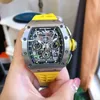 Nowe chronografie mechaniczne zegarki RM11-03 Luksusowa taśma wydrążona