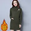 Casual Dresses 2022 Autumn Winter Women Sweater Long Sleeve Thick Warm Knitted Dress Sexy Slim Turtleneck Vestido De Festa